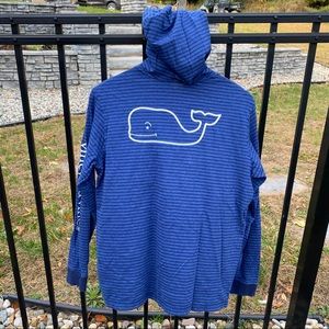 Vineyard Vines Lightweight Striped Blue Hoodie